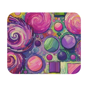 Mouse Pad (Rectangle) Swirls, Circles and Boxes Design 7