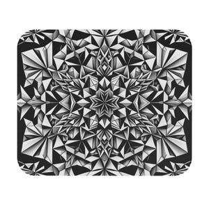 Mouse Pad (Rectangle) Black and White Patterned Design 2
