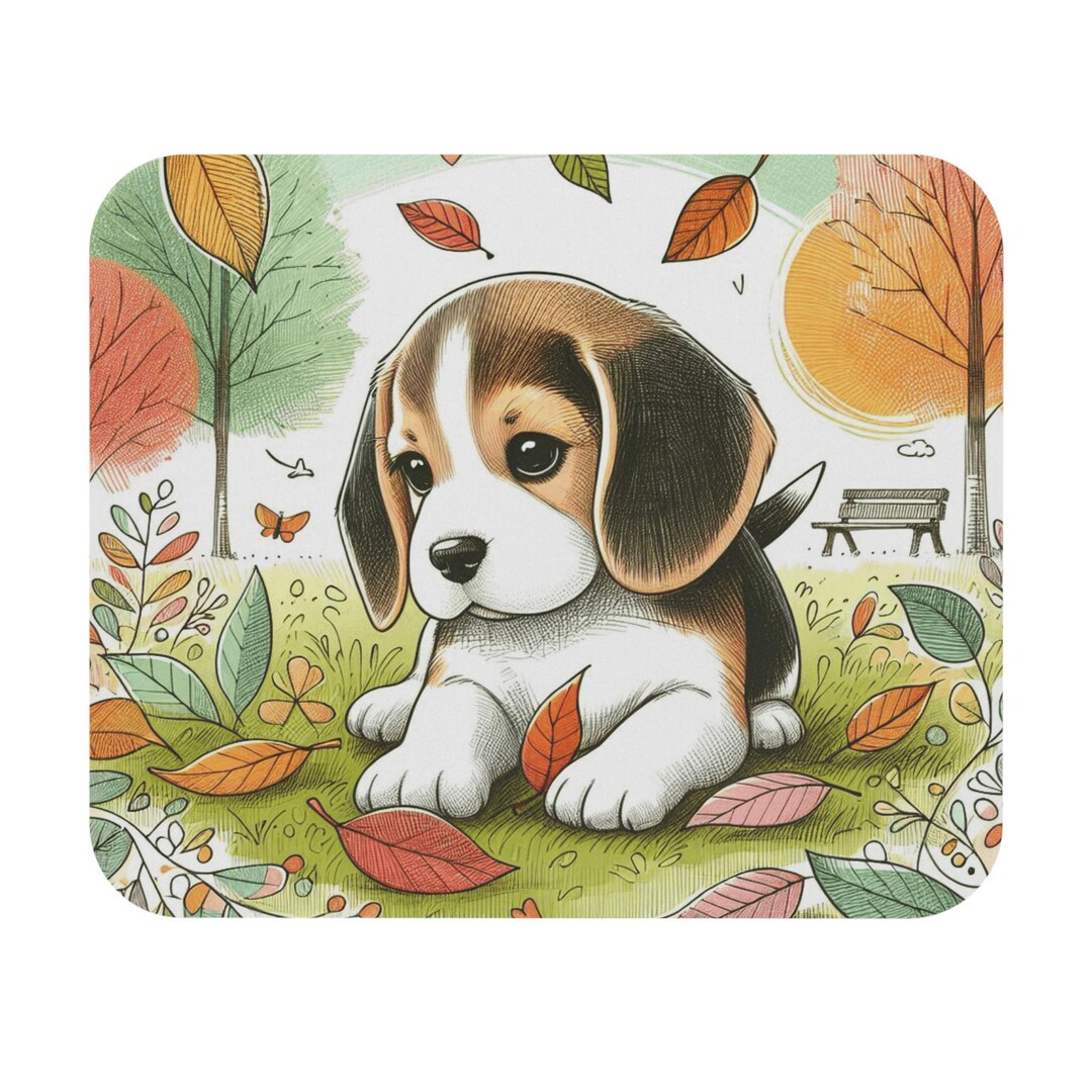 Mouse Pad (rectangle) Beagle Puppy Playing in Leaves Design 4 - Etsy