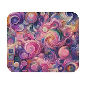 Mouse Pad (Rectangle) Swirls, Circles and Boxes Design 9