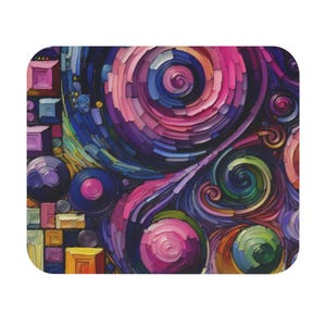 Mouse Pad (Rectangle) Swirls, Circles and Boxes Design 8