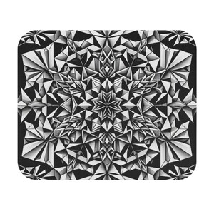 Mouse Pad (Rectangle) Black and White Patterned Design 2