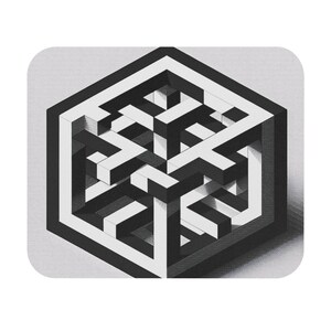 Mouse Pad (Rectangle) Black and White Patterned Design 8