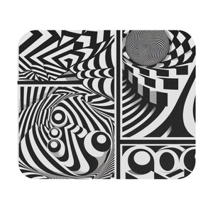 Mouse Pad (Rectangle) Black and White Patterned Design 16