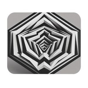 Mouse Pad (Rectangle) Black and White Patterned Design 1, Gift