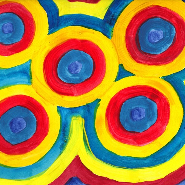 Aid for Abby - Original Painting by Child with Multiple Disabilities - 150b - 9" x 12"