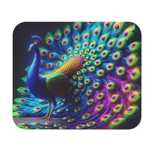 Mouse Pad (Rectangle) Colorful Peacock Design 10
