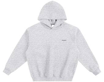 Sudadera con capucha de forro polar gris flor para hombre: cálida y pesada, con un moderno corte cuadrado, ideal para el invierno.