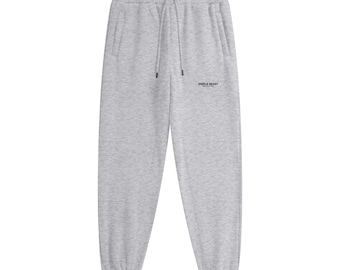 Pantalones deportivos de forro polar gris flor: pantalones deportivos cálidos de invierno para hombre, gruesos y cómodos, corte holgado y extragrande.