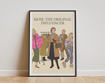 Mother's Day Wall Art, Printable Mom Poster, Chic Fashion Illustration, Gift for Mom, Instant Download