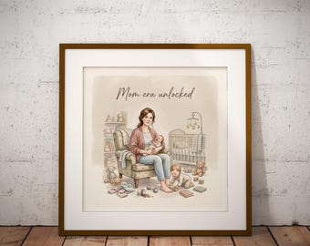 New Mom Printable Art, Mothers Day Wall Decor, Nursery Wall Print, Neutral Baby Room Poster, Mom Quote Artwork