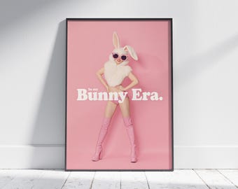 In My Bunny Era Print, Easter Bunny Wall Art, Pink Coquette Decor, Trendy Spring Printable, Girly Poster