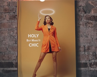 Easter Printable, Funny Christian Poster, Chic Nun Wall Decor, Religious Fashion Art, Instant Download