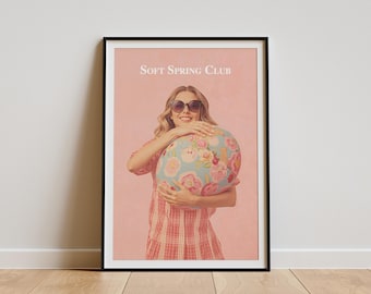 Easter Printable, Pink Easter Egg Poster, Spring Wall Art, Fashion Print, Coquette Decor, Instant Download