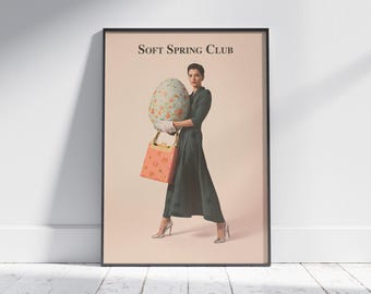 Easter Printable, Easter Egg Fashion Poster, Surreal Spring Wall Art, Coquette Decor, Instant Download