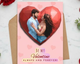 Valentines Gift for Her | Customized Valentines Card for Him | Personalized Be My Valentine Digital Card for Couple | JPG PDF Download