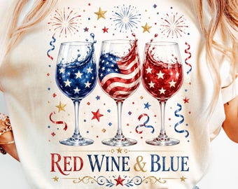 Red wine & blue PNG, 4th Of July wine Png, 4th of july Png, America Png, Funny 4th of july Png, USA Independence Day (Digital Download)