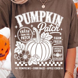 Retro Kürbis Patch SVG PNG, Bauernhof frischer Kürbis Shirt Design, Vintage Distressed Herbst Sublimation, Herbst Cricut Cut Datei, digitaler Download Bild 5