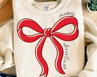 Christmas Coquette Bow SVG: Holiday Shirt Design (Digital Download)