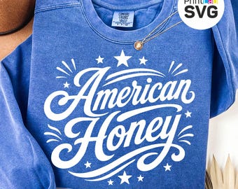 American Honey PNG SVG, Preppy 4th of July Png, Girly Memorial Day Png, Vintage USA Png, Independence Day Png, Patriotic Svg, America Png