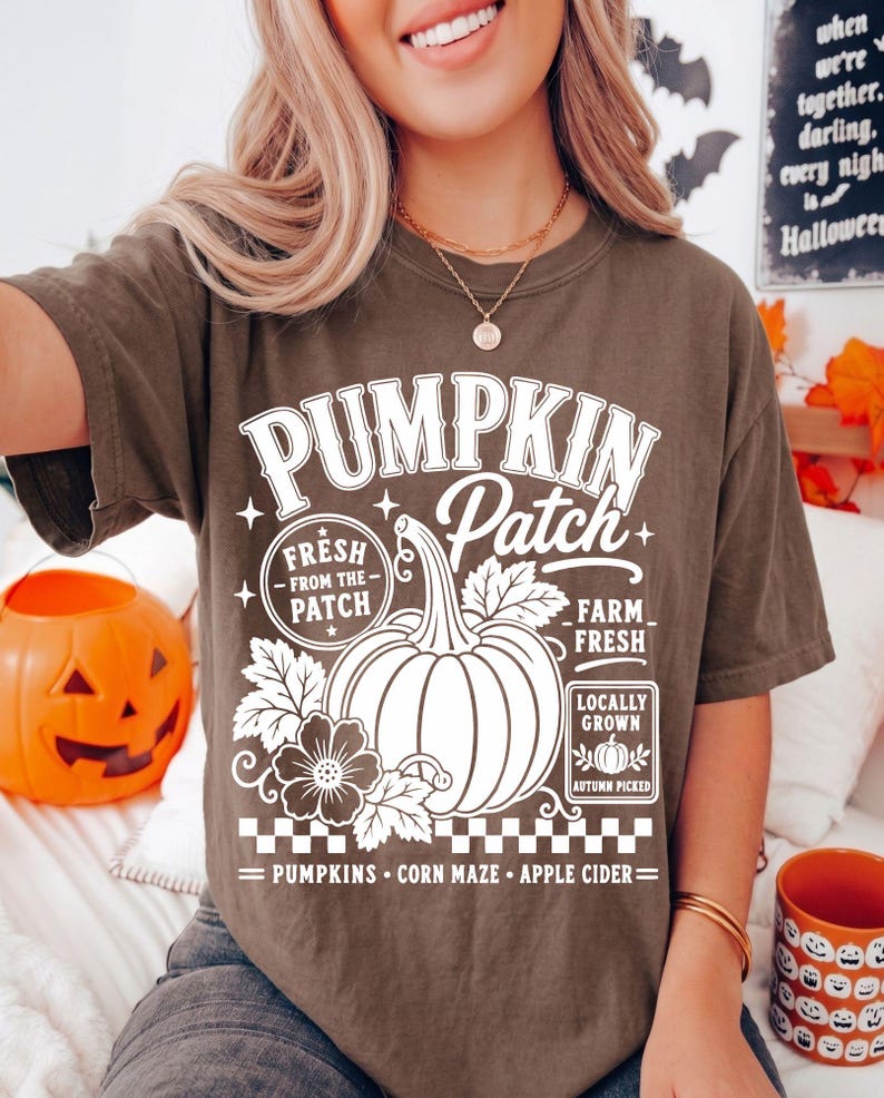 Retro Kürbis Patch SVG PNG, Bauernhof frischer Kürbis Shirt Design, Vintage Distressed Herbst Sublimation, Herbst Cricut Cut Datei, digitaler Download Bild 5