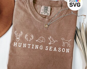 Hunting Season SVG PNG, Deer Hunting Svg, Duck Hunting Png, Hunting Dog Shirt Design, Hunter Gift, Outdoor Sports Cut File