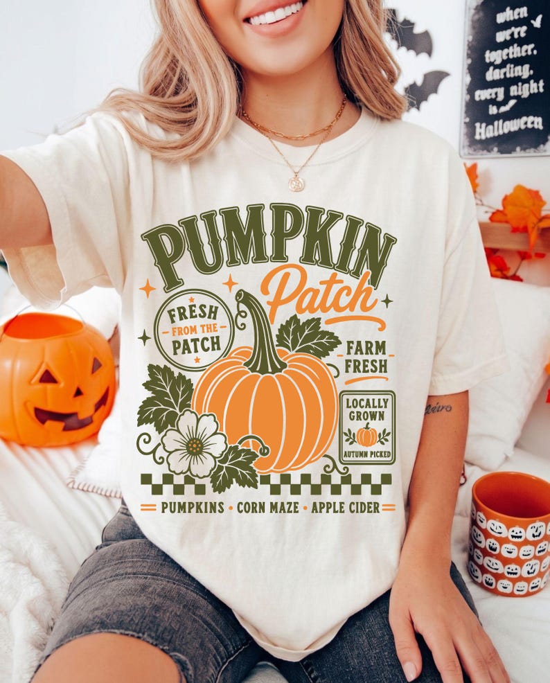 Retro Pumpkin Patch SVG and PNG featuring a vintage distressed farm fresh pumpkin design for fall shirts, autumn decor, Cricut crafts, sublimation projects and Thanksgiving DIY creations.