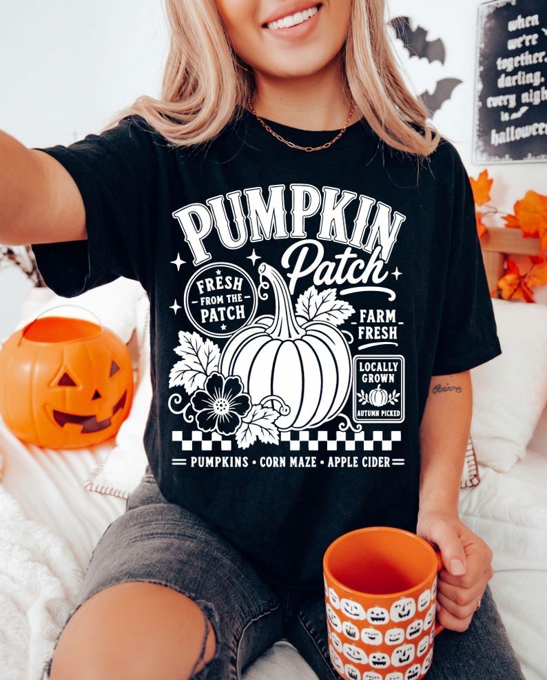 Retro Kürbis Patch SVG PNG, Bauernhof frischer Kürbis Shirt Design, Vintage Distressed Herbst Sublimation, Herbst Cricut Cut Datei, digitaler Download Bild 3