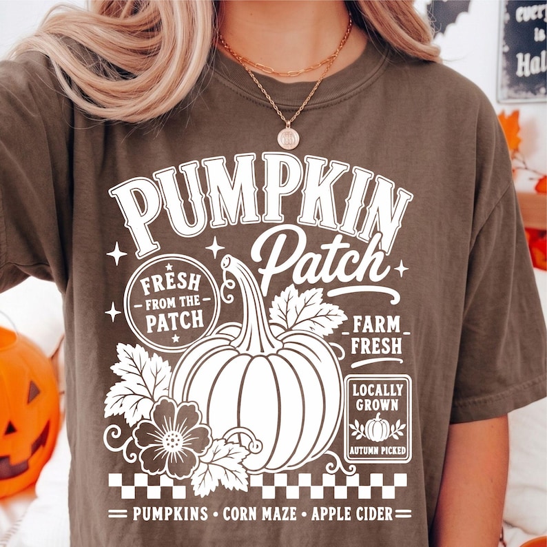 Retro Pumpkin Patch SVG PNG featuring a vintage distressed Farm Fresh Pumpkin design for Cricut, Silhouette and sublimation projects. Autumn pumpkin patch graphic perfect for fall shirt designs, Thanksgiving crafts, farmhouse decor, seasonal DIY projects, stickers, mugs, tote bags, signs and printable decorations. Vintage autumn cut file instant download with retro pumpkin illustration for crafters, small business owners and handmade fall creations.