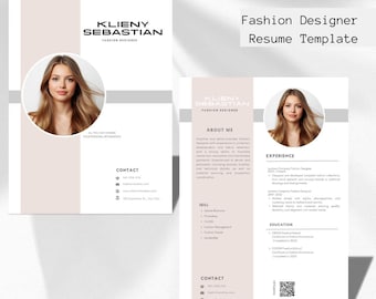 Elegance Personified: Stylish Fashion Designer Resume | Canva Editable, Luxury resume template, resume template with photo, Easy resume