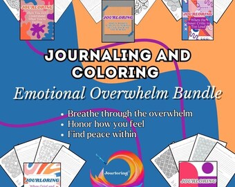 Bundel met dagboeken voor emotioneel overweldigde situaties | 5 printbare dagboeken en kleurboeken | Digitale download voor mindfulness en zelfreflectie
