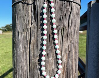 Chunky Beaded Shell Necklace: Pastel Y2K Coastal Necklace