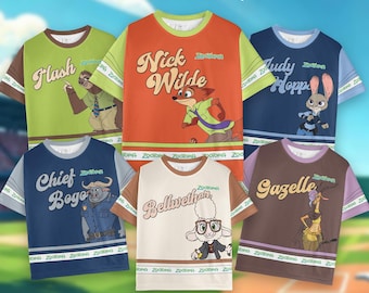 Custom Zootopia Football Jersey for Kids, Judy Hopps Nick Wilde Shirt, Zootopia Birthday Gift for Kids, Disney Cartoon Kids Jersey, Y2K Tees