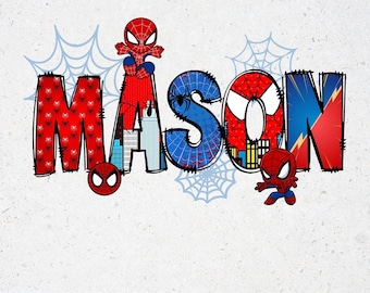 Nome personalizado do Homem-Aranha PNG, Nome personalizado do Homem-Aranha Digital, Arquivos PNG de heróis personalizados, Nome personalizado do super-herói Aranha para aniversariante PNG