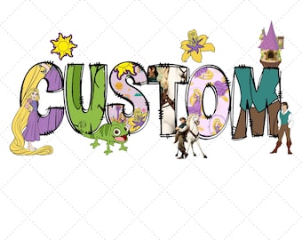 Imagem PNG personalizada da Princesa Rapunzel, design retrô de Enrolados (download digital)