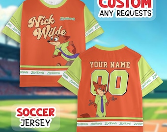 Personalized Zootopia Football Jersey for Kids, Judy Hopps Nick Wilde Shirt, Zootopia Gary De Snake Tee, Disney Family Matching Shirts