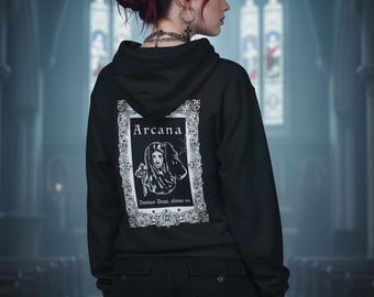 Veiled Virgin Gothic Hoodie – Dark Academia Raven Sweatshirt