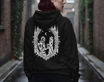 Gothic Romance Hoodie | Medieval Knight, Occult Art Back Print