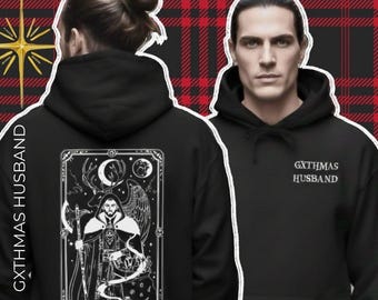 Christmas Gift, Gothmas Husband Hoodie, Dark Tarot Matching Christmas Sweatshirt, Creepmas Gift for Him, Husband Xmas Gift, Alt Clothing