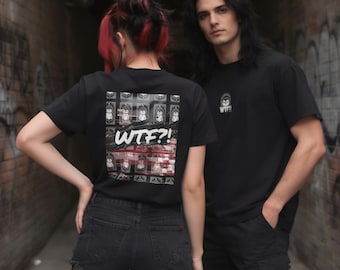 Nihilist Penguin Tshirt, WTF Tarot T-Shirt, Gothic Streetwear Tee, Glitch Art Shirt, Dark Aesthetic Graphic Tee, Alternative Fashion
