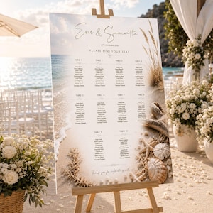 結婚式の席次表サイン、海のマリアージュ（デジタルダウンロード）