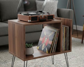 Stylish Vinyl Record Cabinet – Turntable Stand with Storage for Albums & Devices