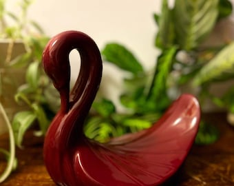 Vintage Burgundy Swan Towel or Bracelet Holder