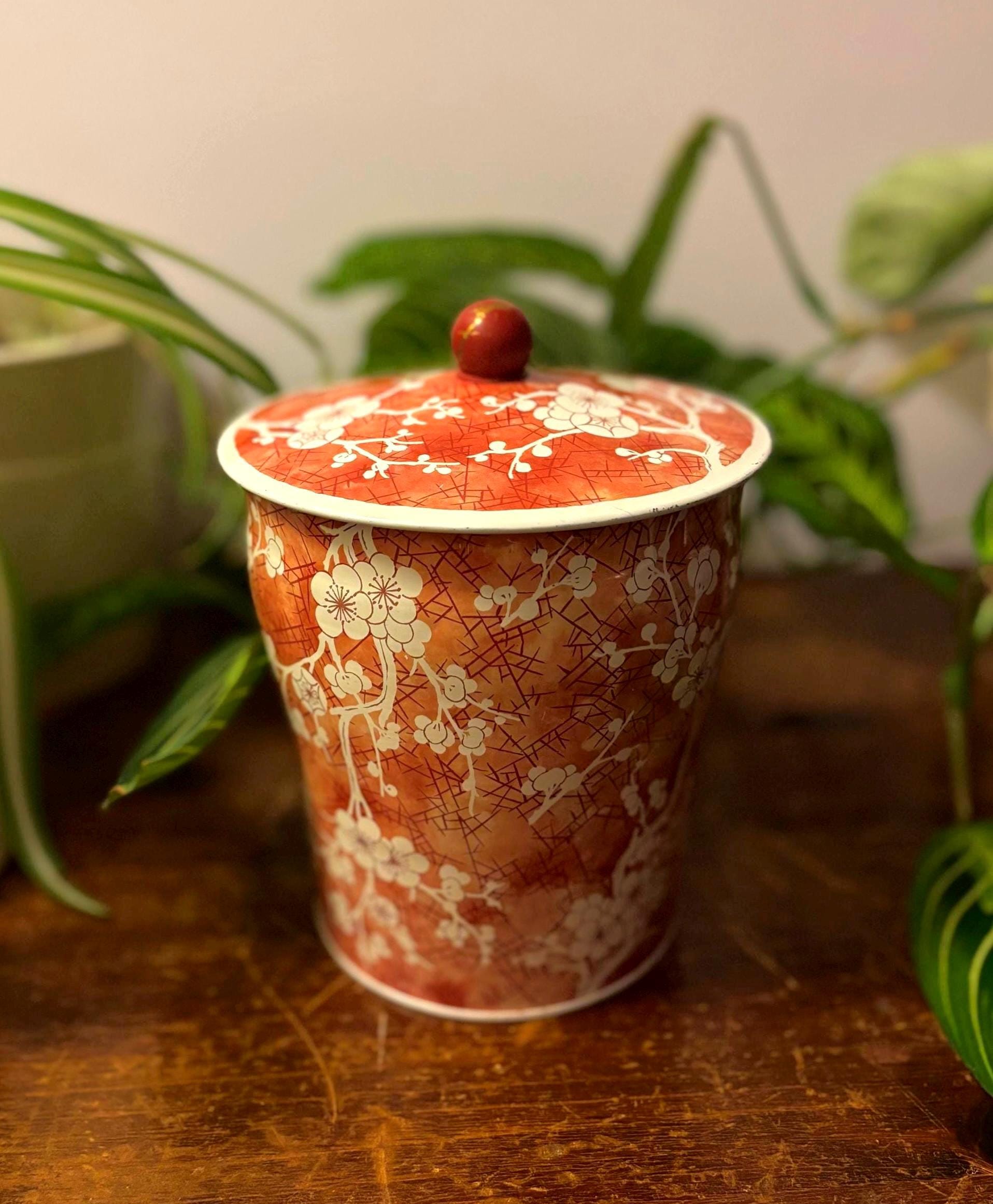 赤と白のキャニスター - Etsy 日本