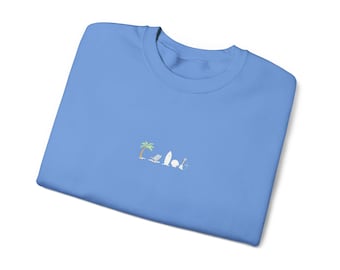 Sudadera Mini Tropical Icons / bordado de palmera, ola y sol