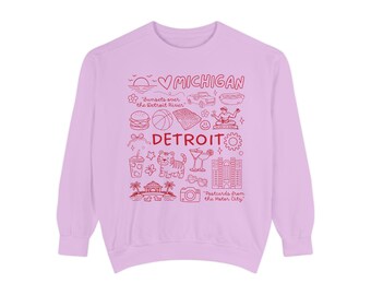 Sudadera Detroit Michigan Doodle / Sudadera City Icons