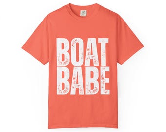 Camiseta Boat Babe / Camiseta con estampado náutico y texto desgastado