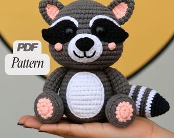 Wzór na szydełkowego szopa amigurumi: pluszowe zwierzątko DIY (samouczek PDF)