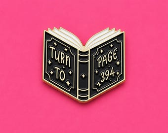 Turn to Page 394 Inspired Pin | Magical Book Enamel Pin | Fantasy Reader Gift | Snape