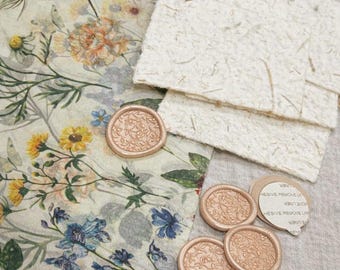 Botanical Floral Tissue Paper | Vintage Wildflower Gift Wrap, Wedding Packaging Supplies
